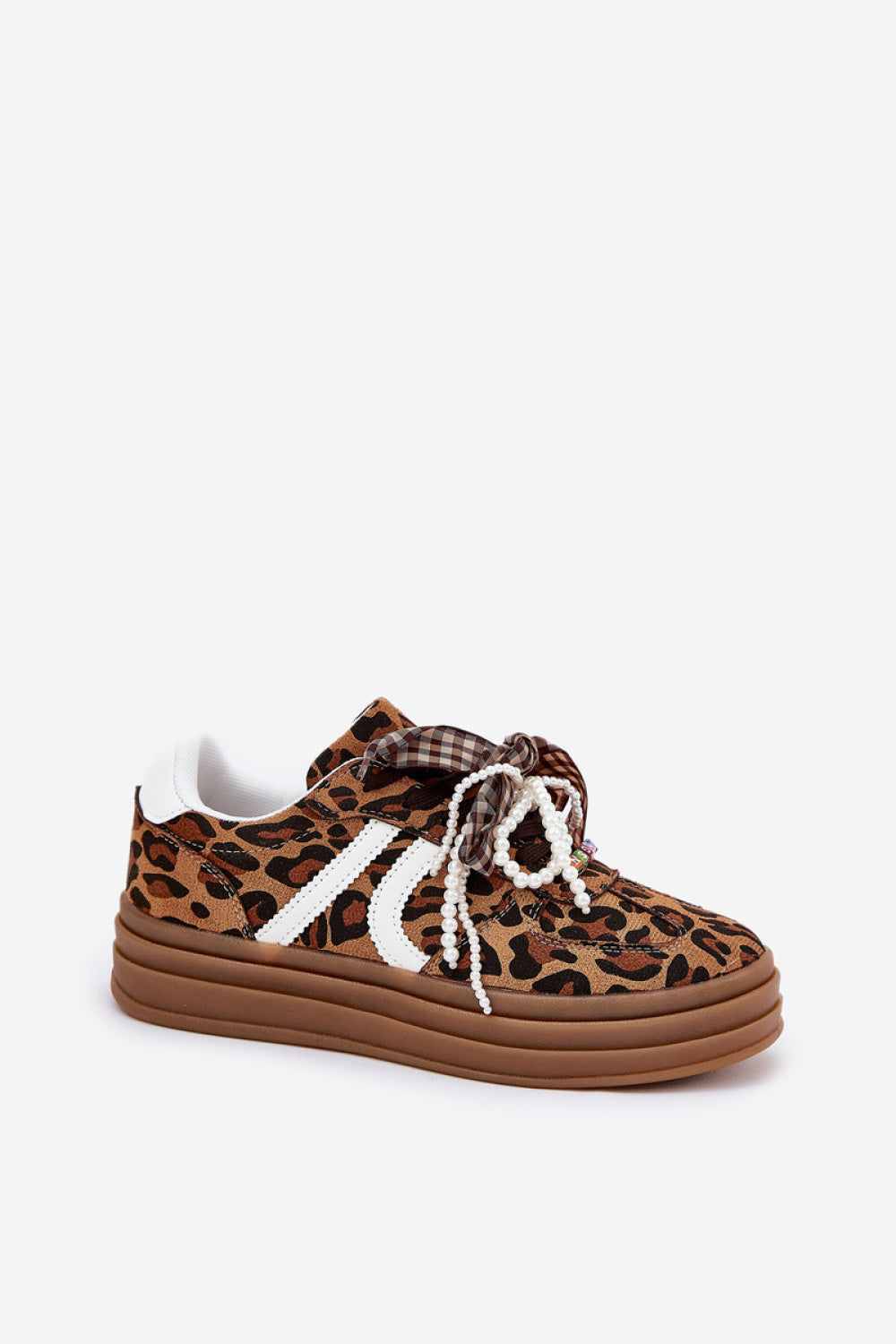 Step In Style Brown Faux Suede Platform Trainers - view 2