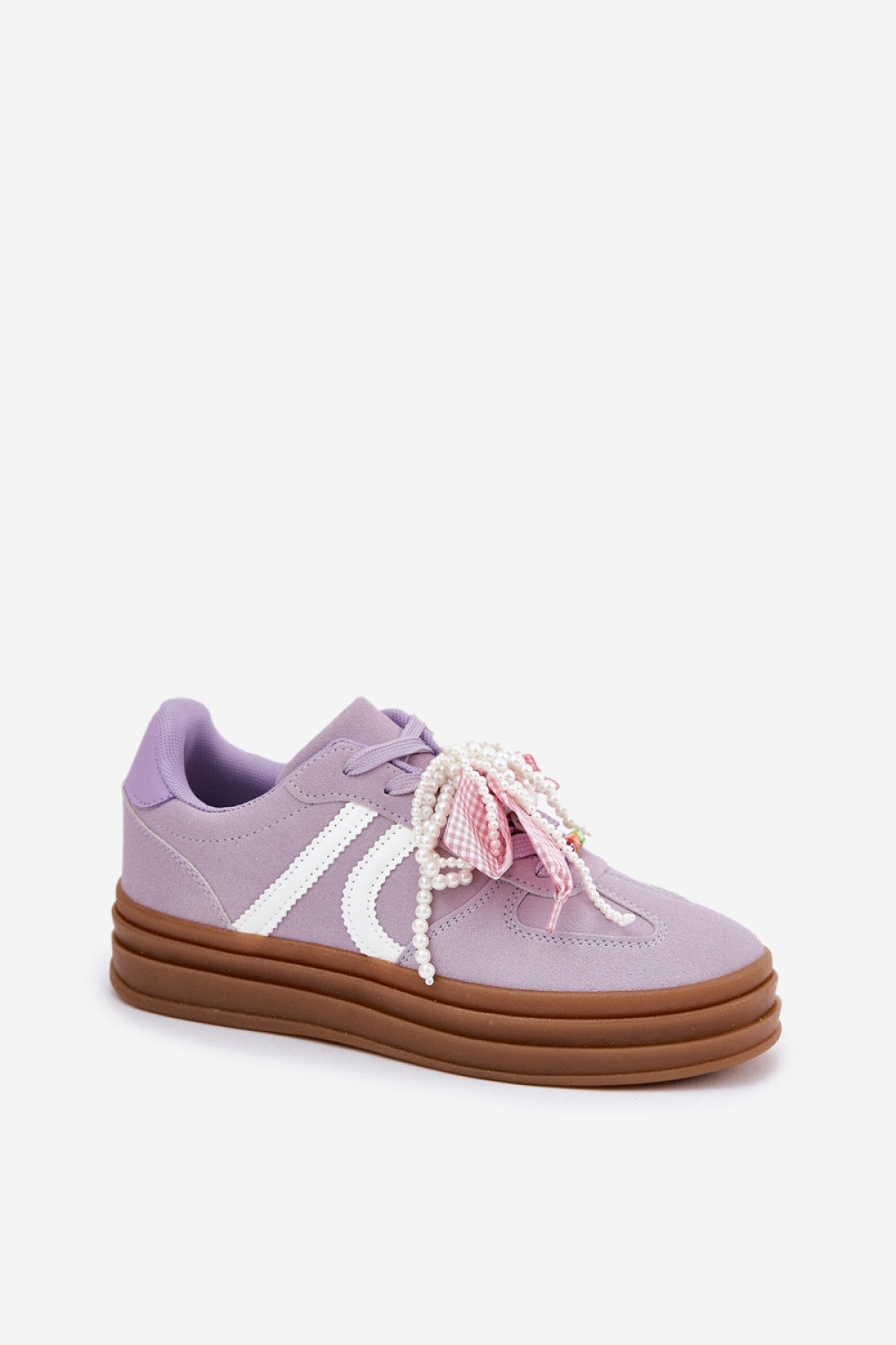 Step In Style Violet Faux Suede Platform Trainers - view 2