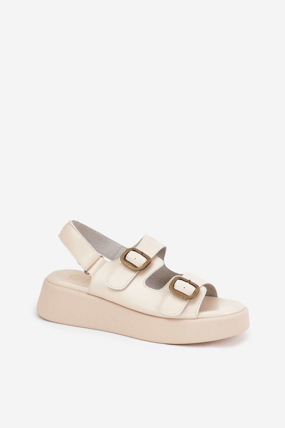 Step In Style Genorre Beige Faux Leather Platform Sandals - view 2