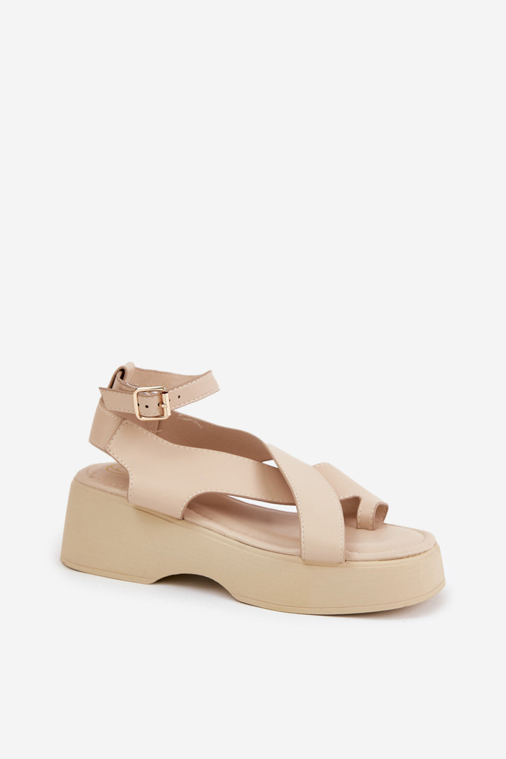 Step In Style Tenzorus Beige Faux Leather Platform Sandals - view 2