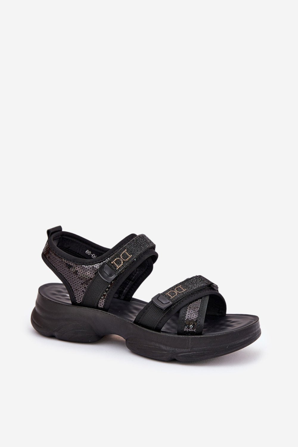 Step In Style Gonev Black Sequin Sandals - view 2