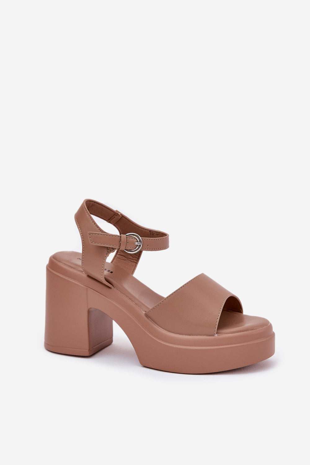 Step In Style Korlevia Dark Beige Faux Leather Platform Heeled Sandals - view 2