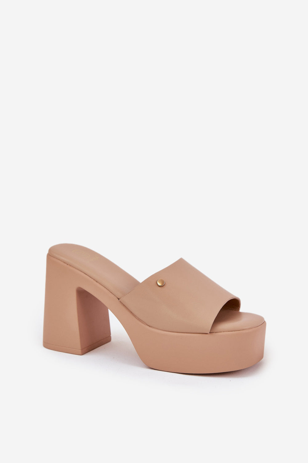 Step In Style Tamirella Khaki Faux Leather Platform Heeled Sandals - view 2