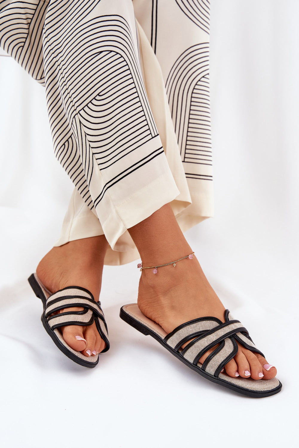 Step In Style Scazze Black Faux Leather Flip Flops - view 3