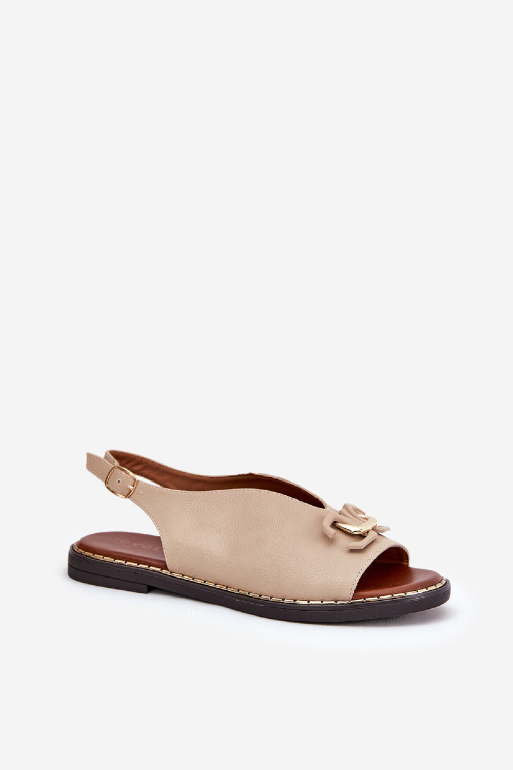 Step In Style Tillireta Beige Faux Leather Flat Sandals - view 2