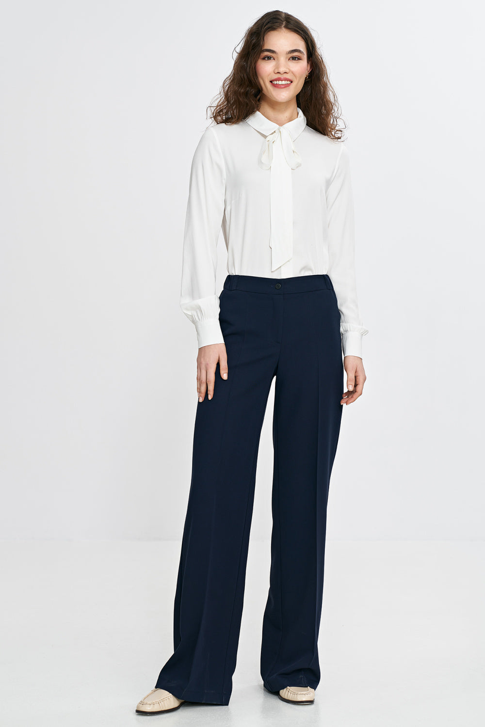 Nife Navy Wide Leg Trousers - view 2