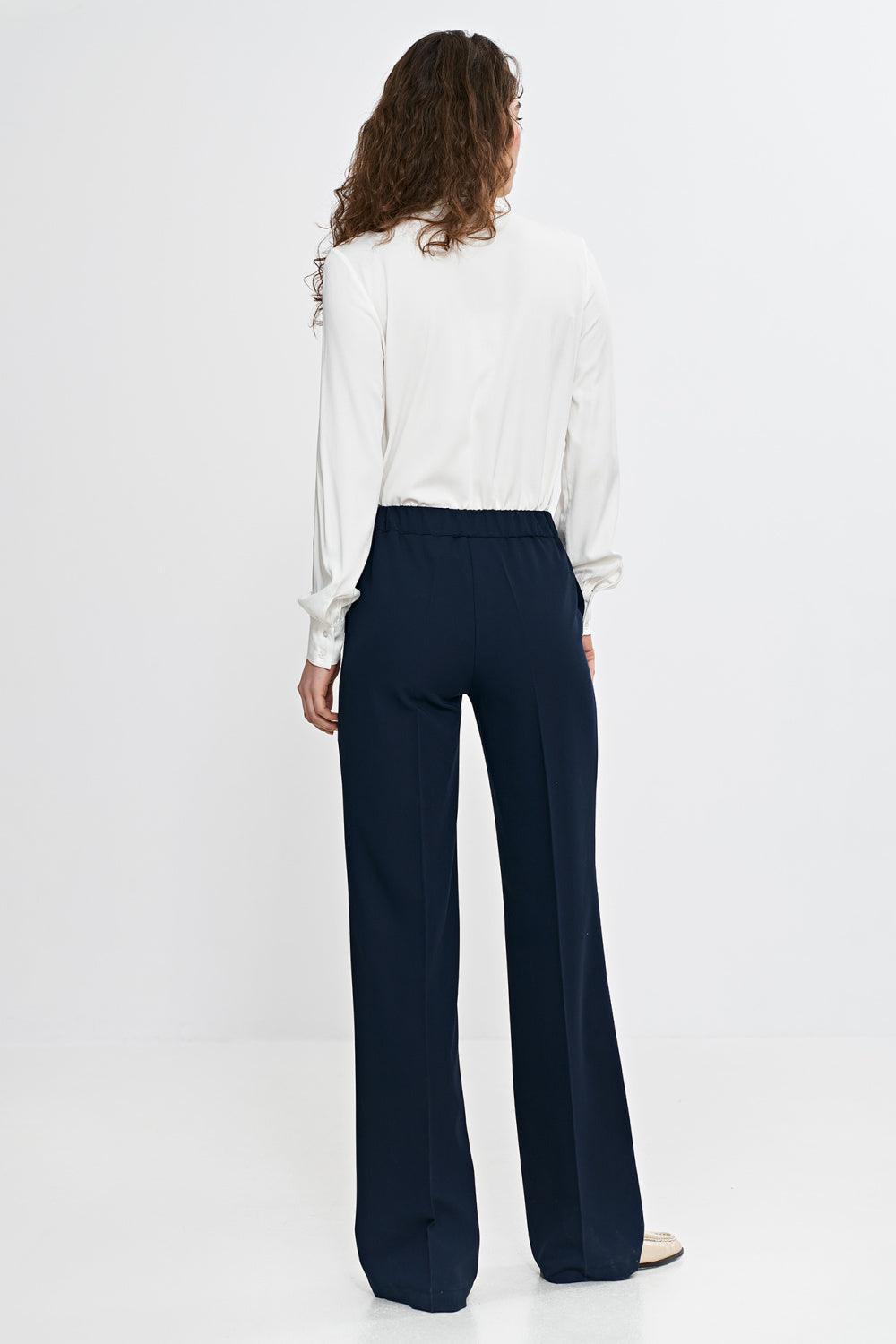 Nife Navy Wide Leg Trousers - view 3