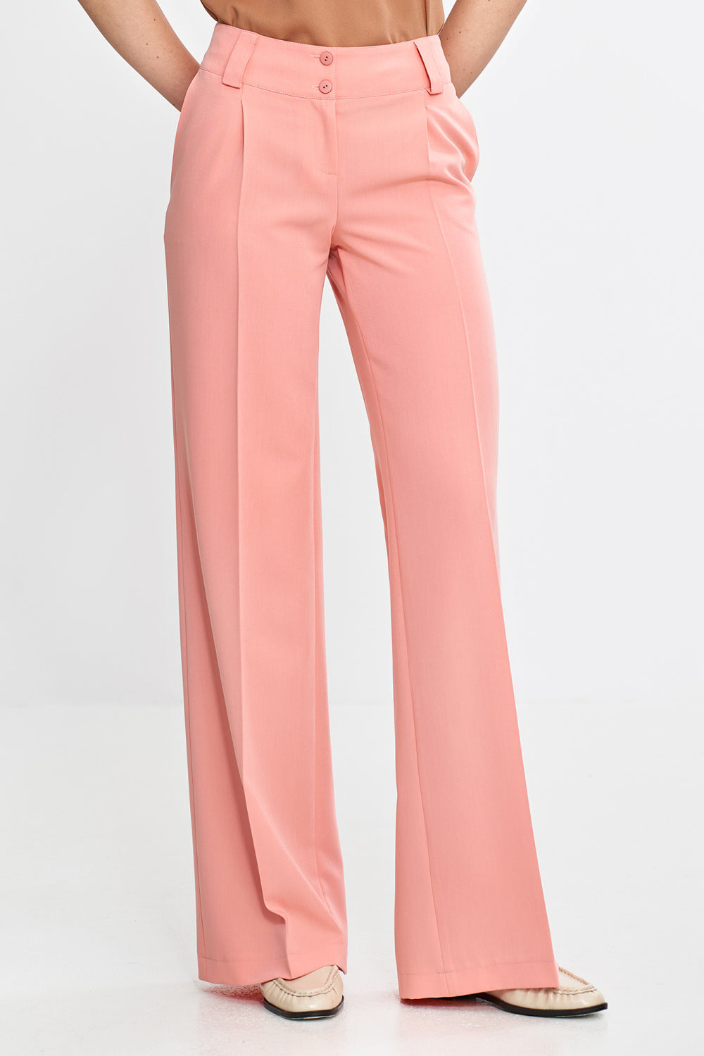 Nife Salmon Wide Leg Trousers