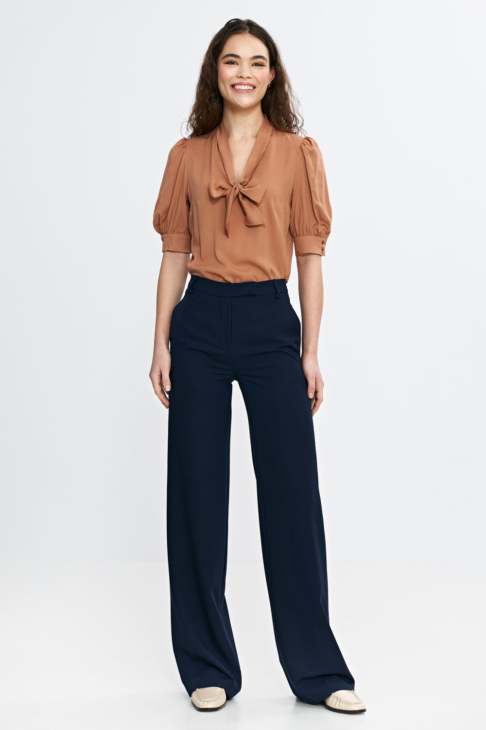 Nife Navy High Waisted Trousers - view 2