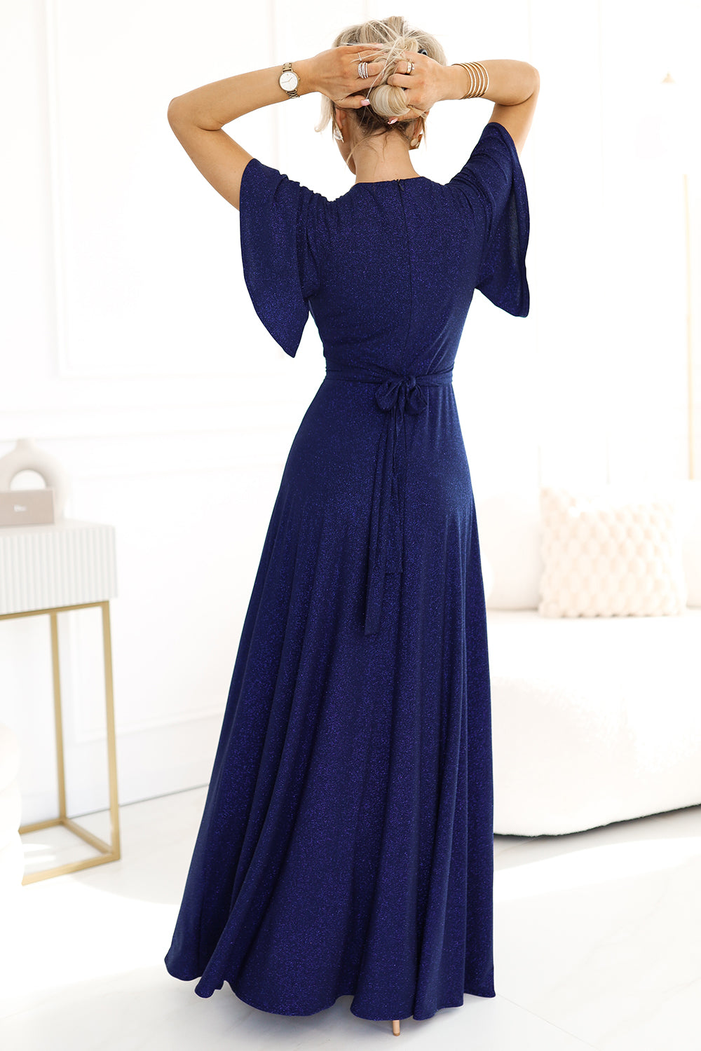Numoco Jennifer Glitter Wrap Maxi Dress - view 2