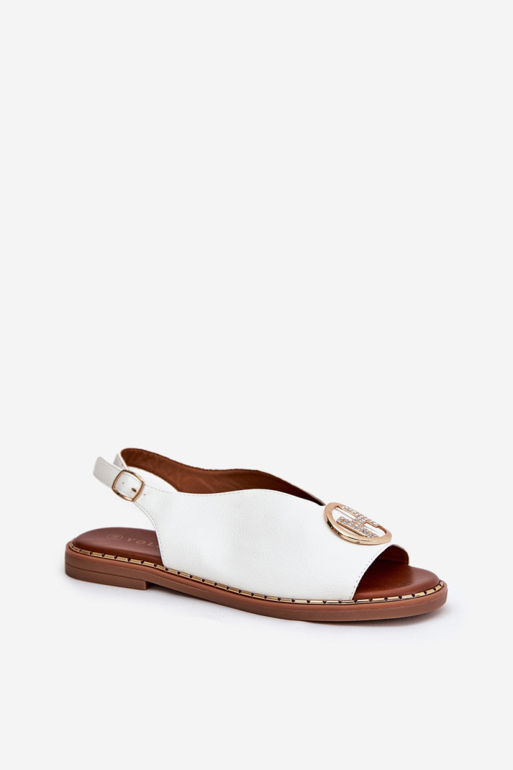 Step In Style White Faux Leather Flat Sandals - view 2