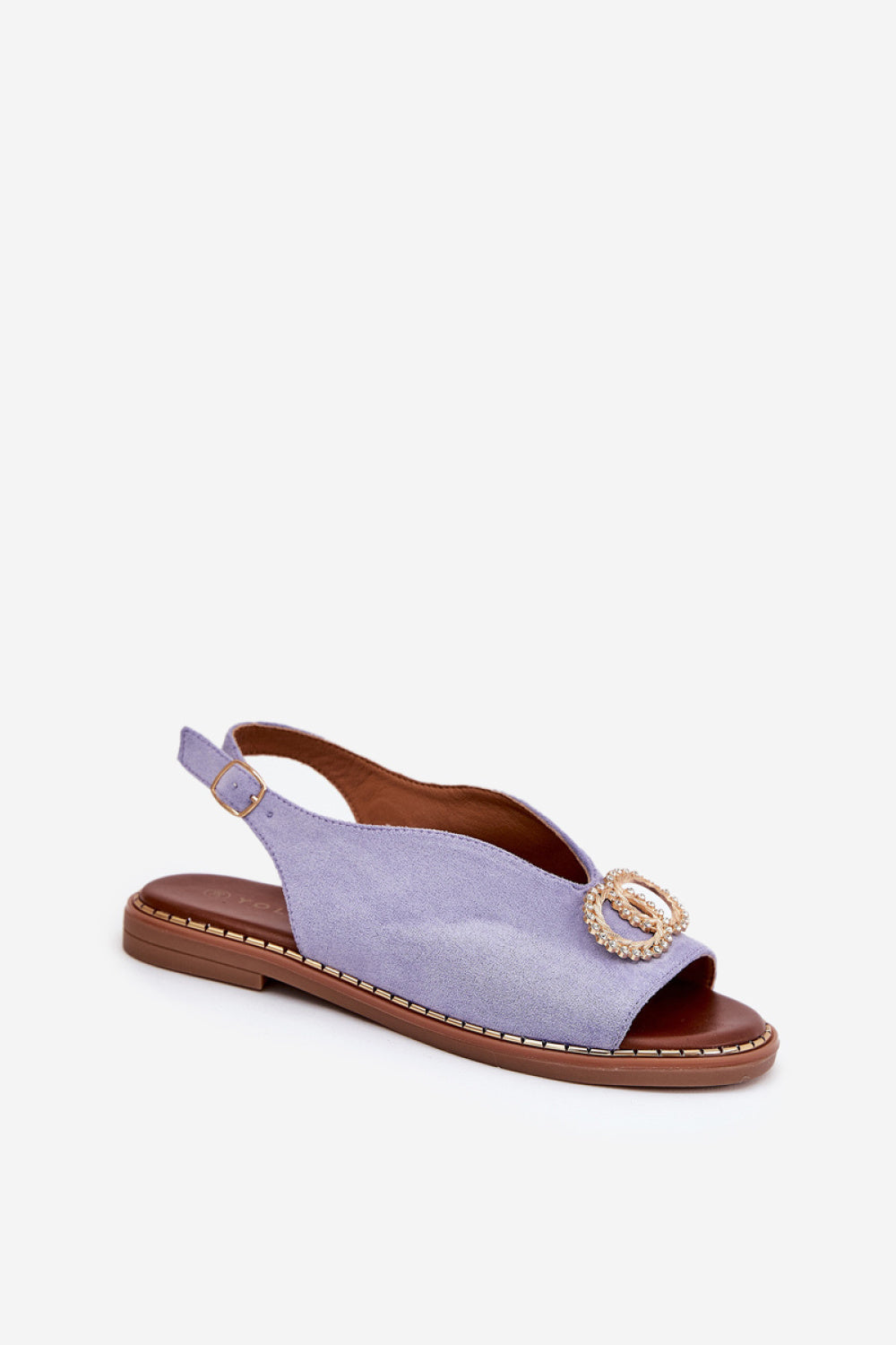 Step In Style Ralisses Blue Faux Suede Flat Sandals - view 2