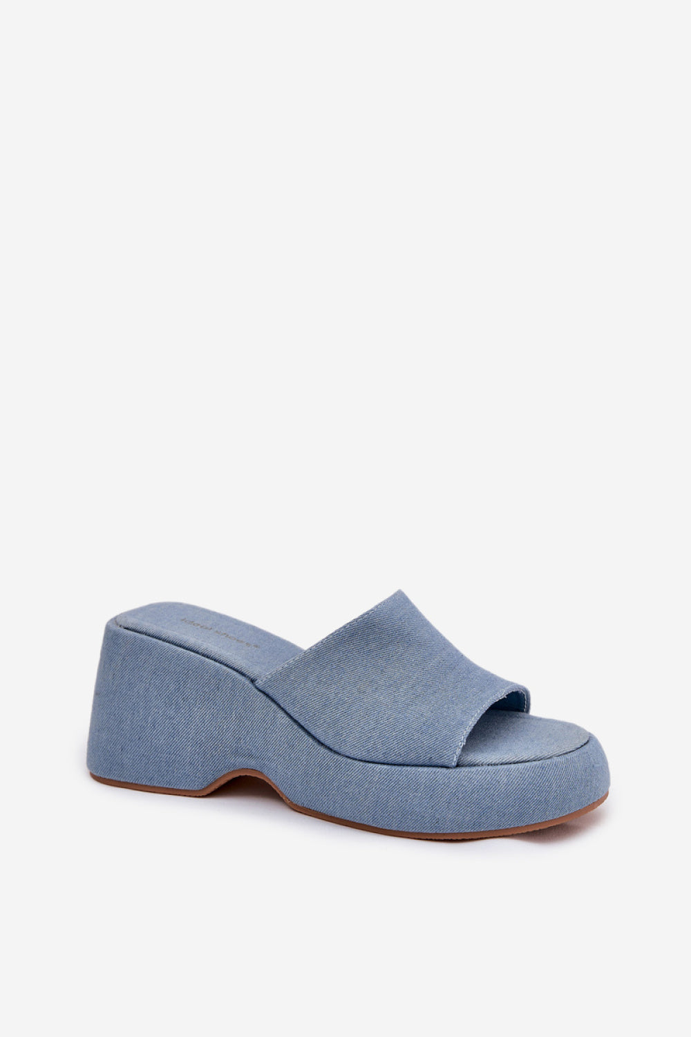 Step In Style Afisal Denim Blue Platform Wedge Sandals - view 2