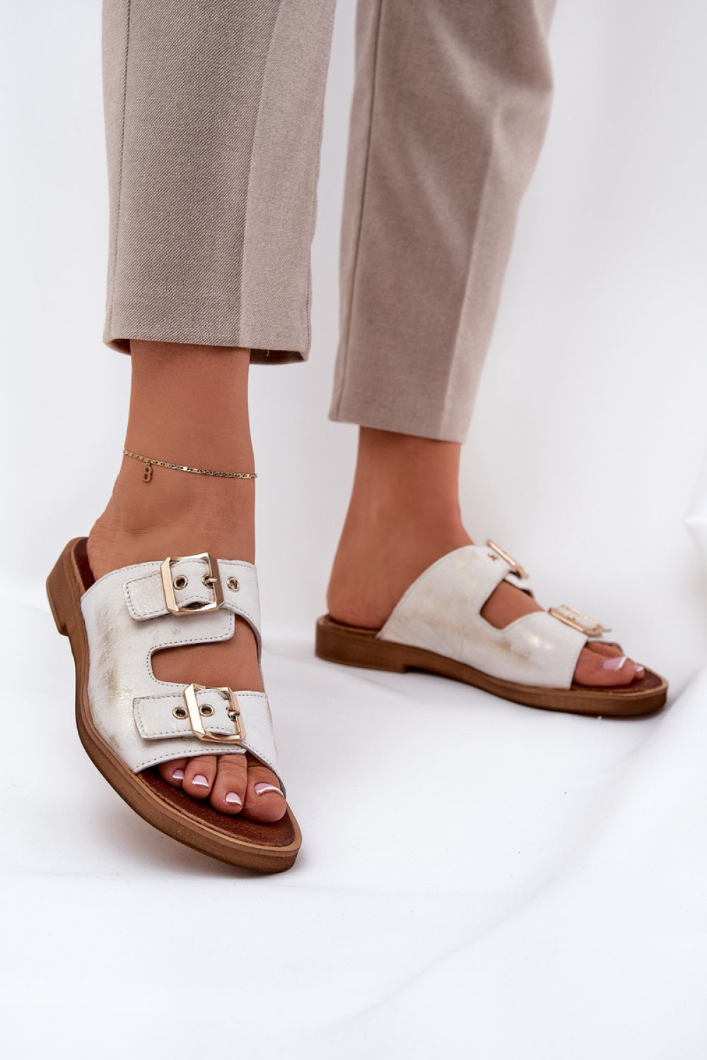 Step In Style Zazoo Gold Flat Flip Flops