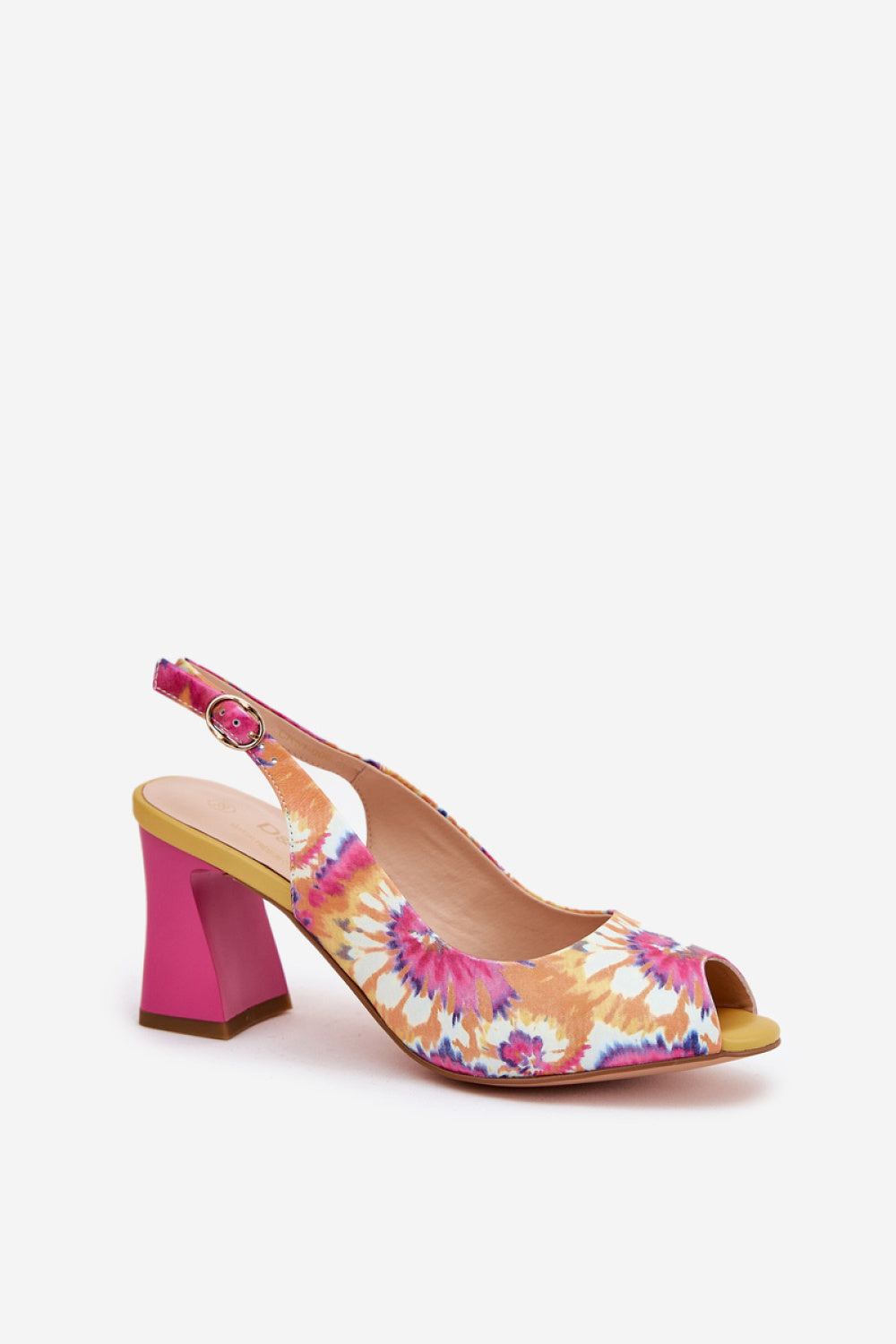 Step In Style Multicolour Leather Block Heel Heeled Sandals - view 2