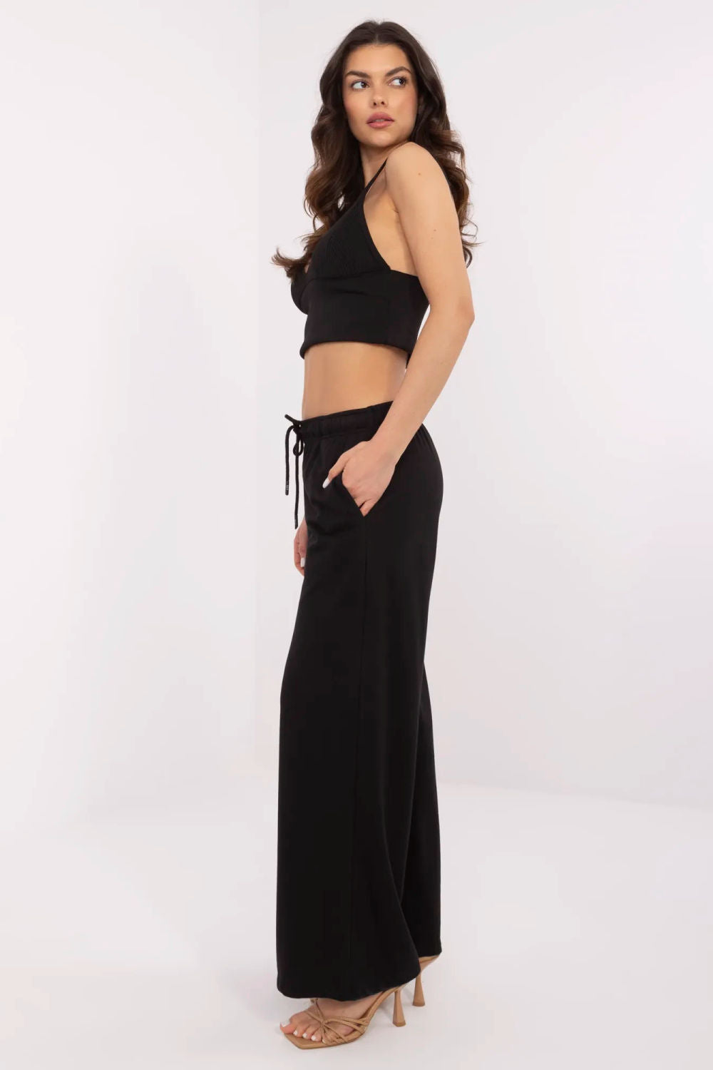 Relevance Black Straight Cotton Joggers - view 3