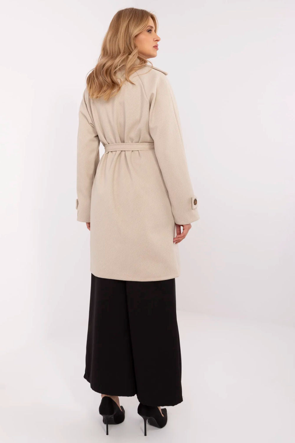 Och Bella Beige Striped Coat - view 3