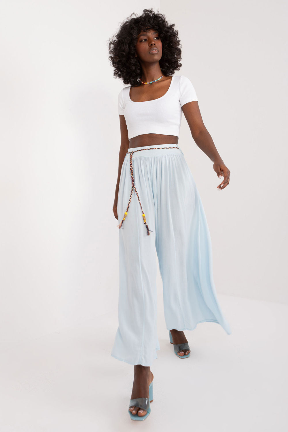 Och Bella Sky Blue High Waisted Trousers