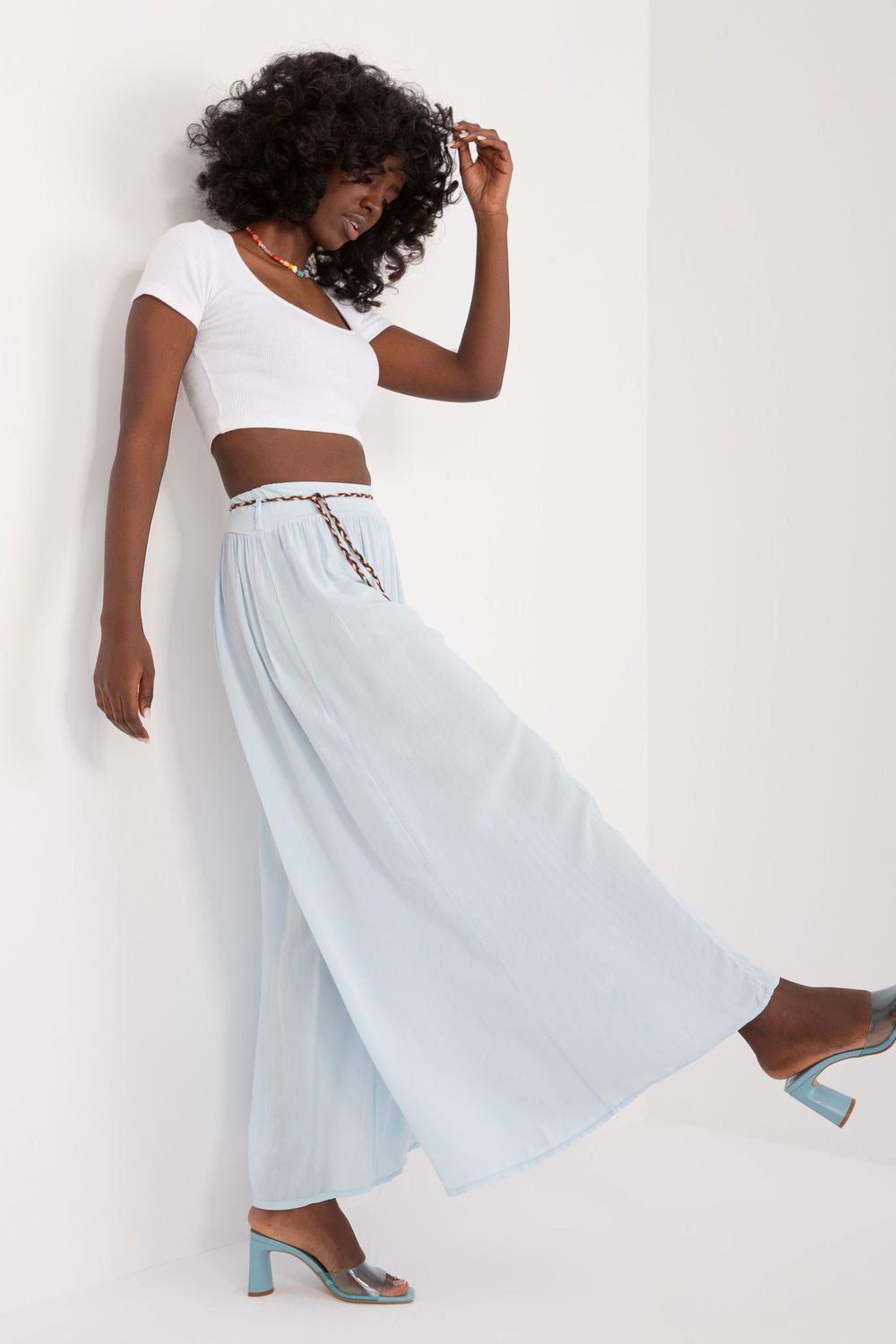 Och Bella Sky Blue High Waisted Trousers - view 2