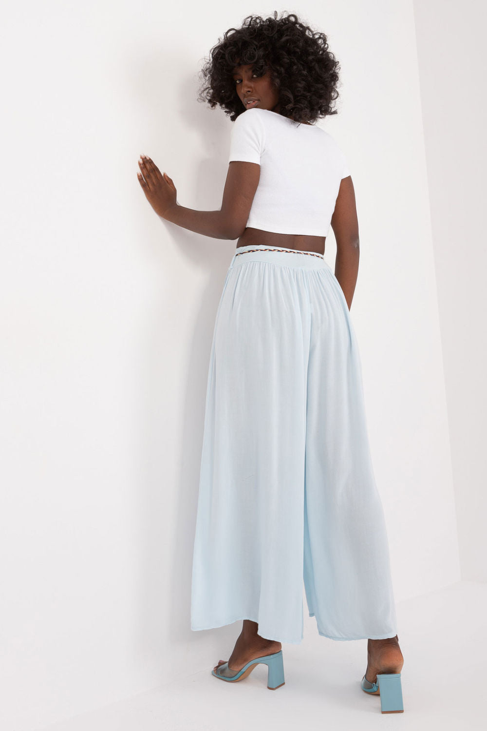 Och Bella Sky Blue High Waisted Trousers - view 3