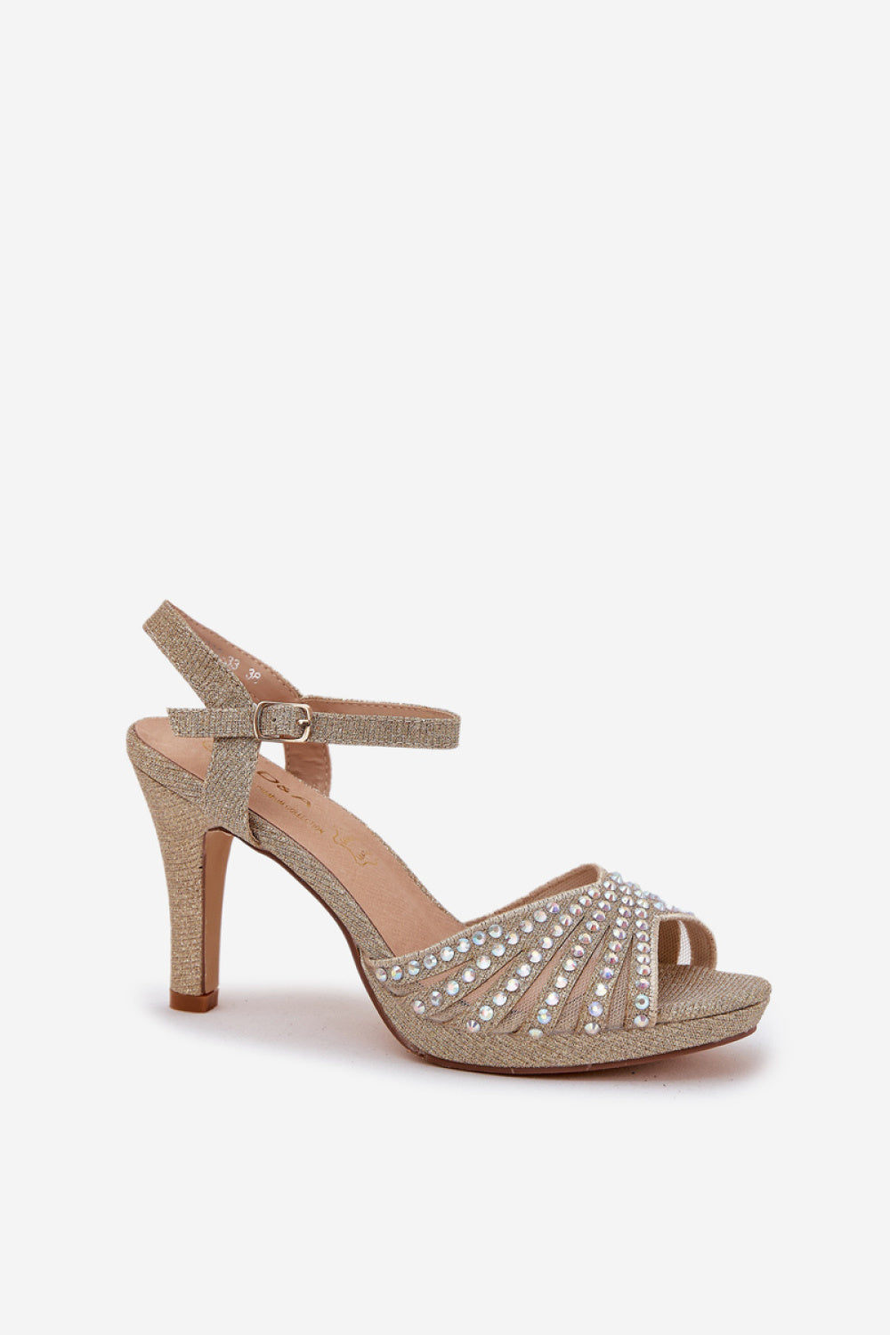 Step In Style Gold Stiletto Heeled Sandals - view 2