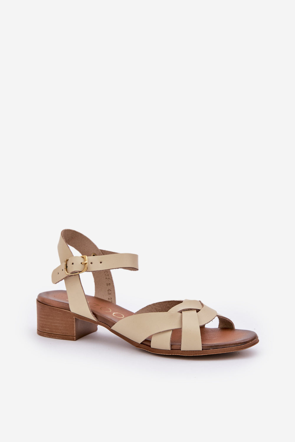 Step In Style Zazoo Light Beige Leather Heeled Sandals - view 2