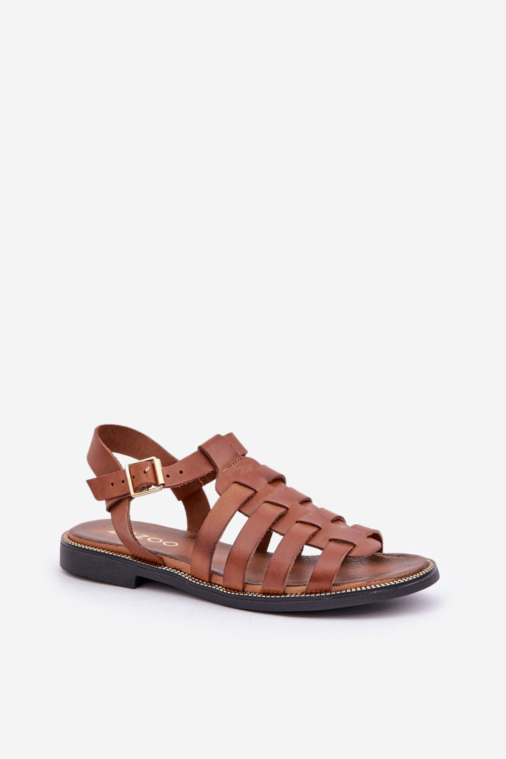Step In Style Zazoo Camel Leather Flat Sandals - view 2