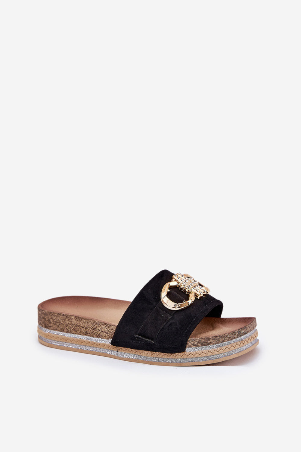 Step In Style Rilirea Black Faux Suede Platform Sandals - view 2