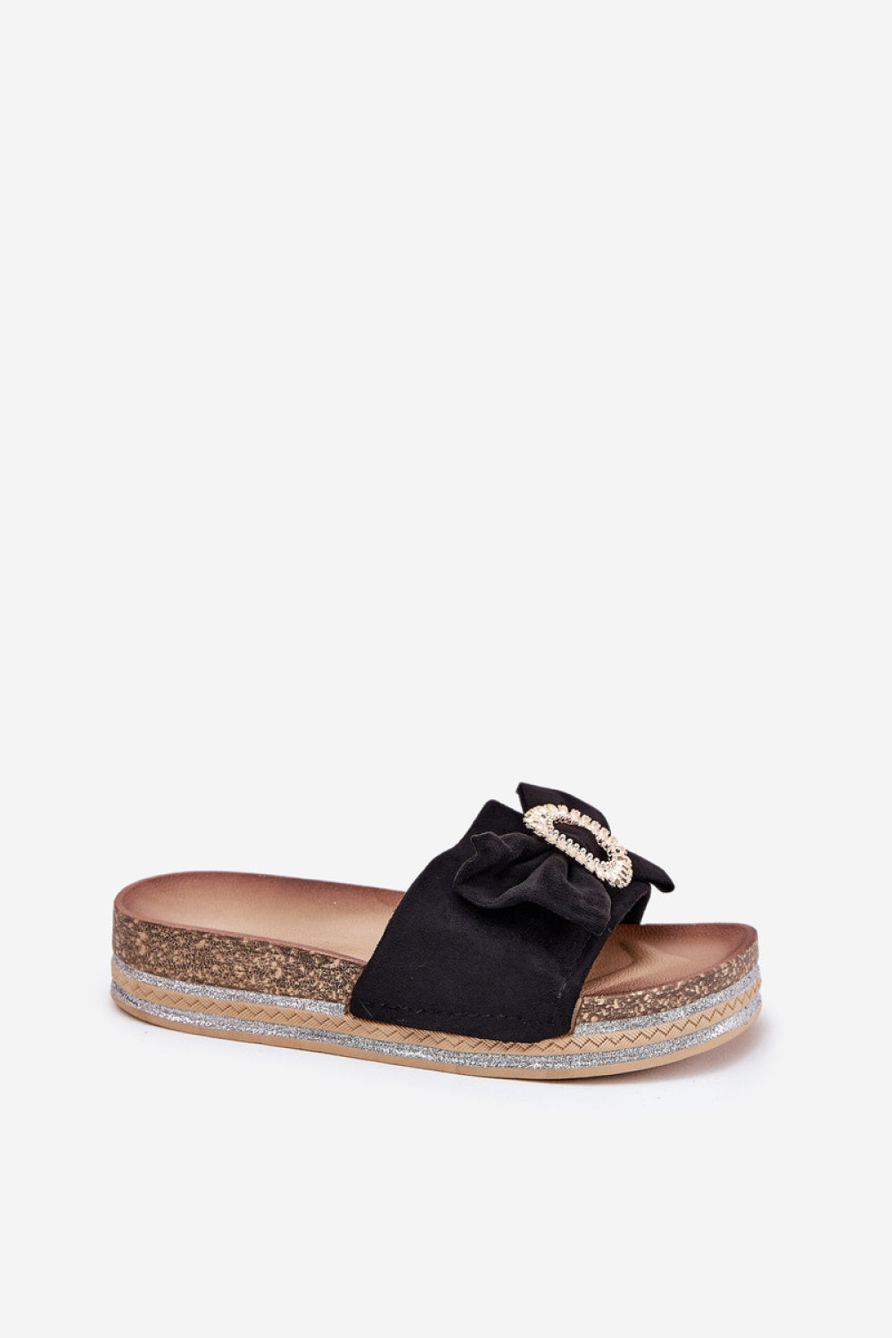 Step In Style Lenela Black Faux Suede Platform Sandals - view 2