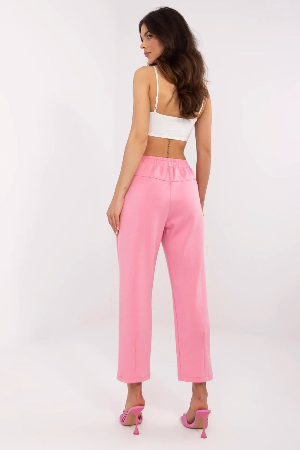 Italy Moda Pink High Waisted Joggers - view 3