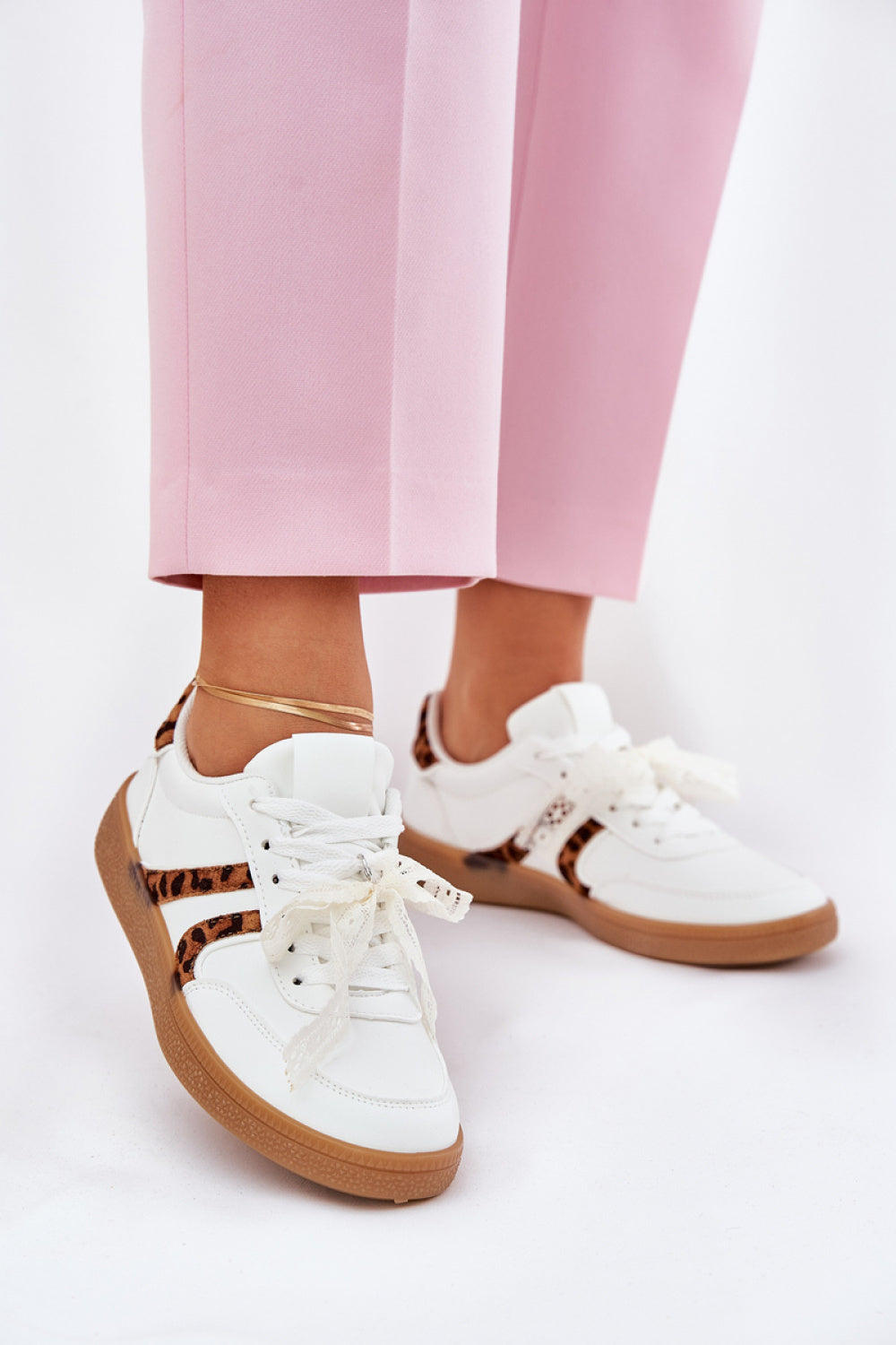 Step In Style White Lace Trainers