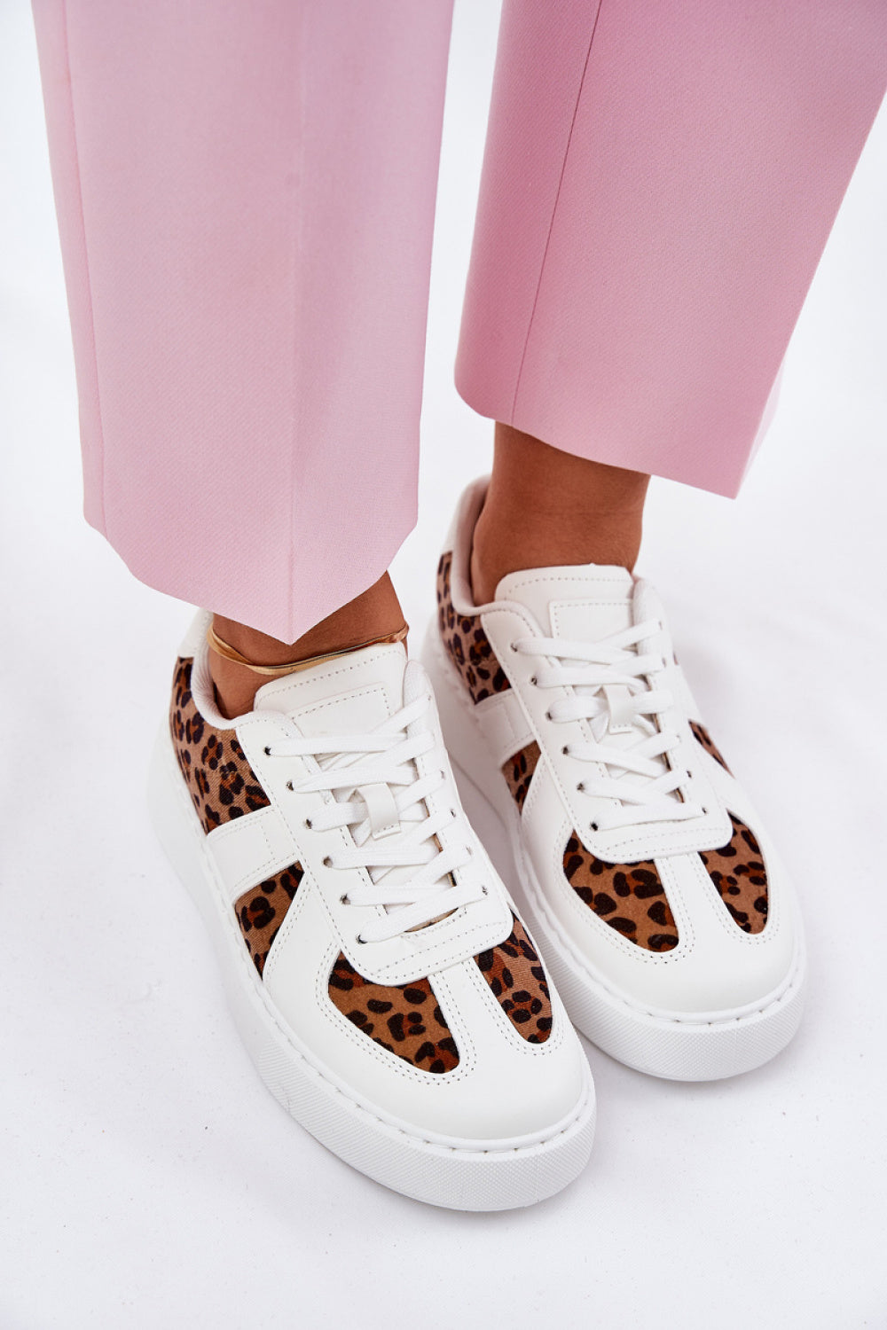 Step In Style White Faux Leather Trainers - view 3