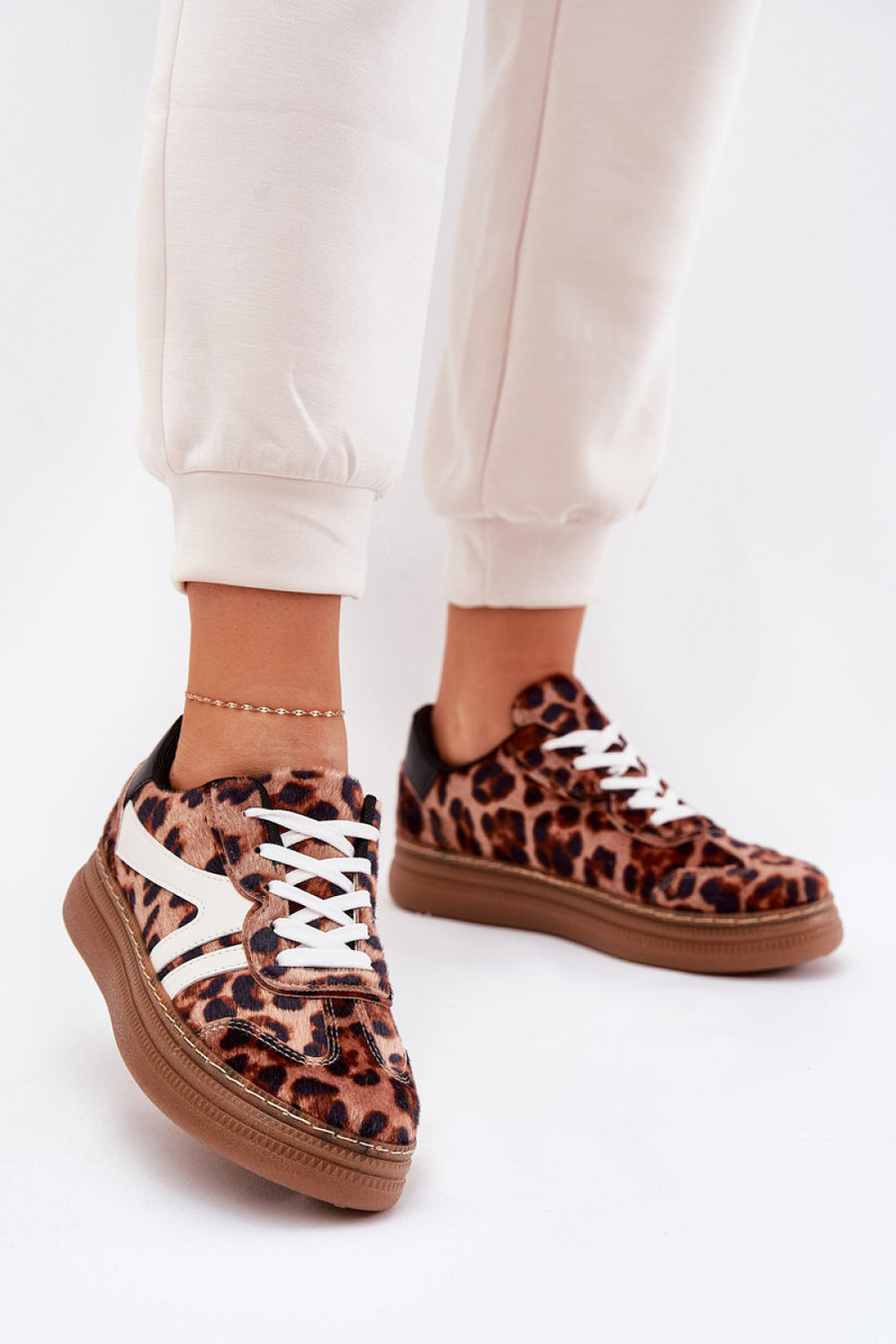 Step In Style Leopard Print Platform Trainers