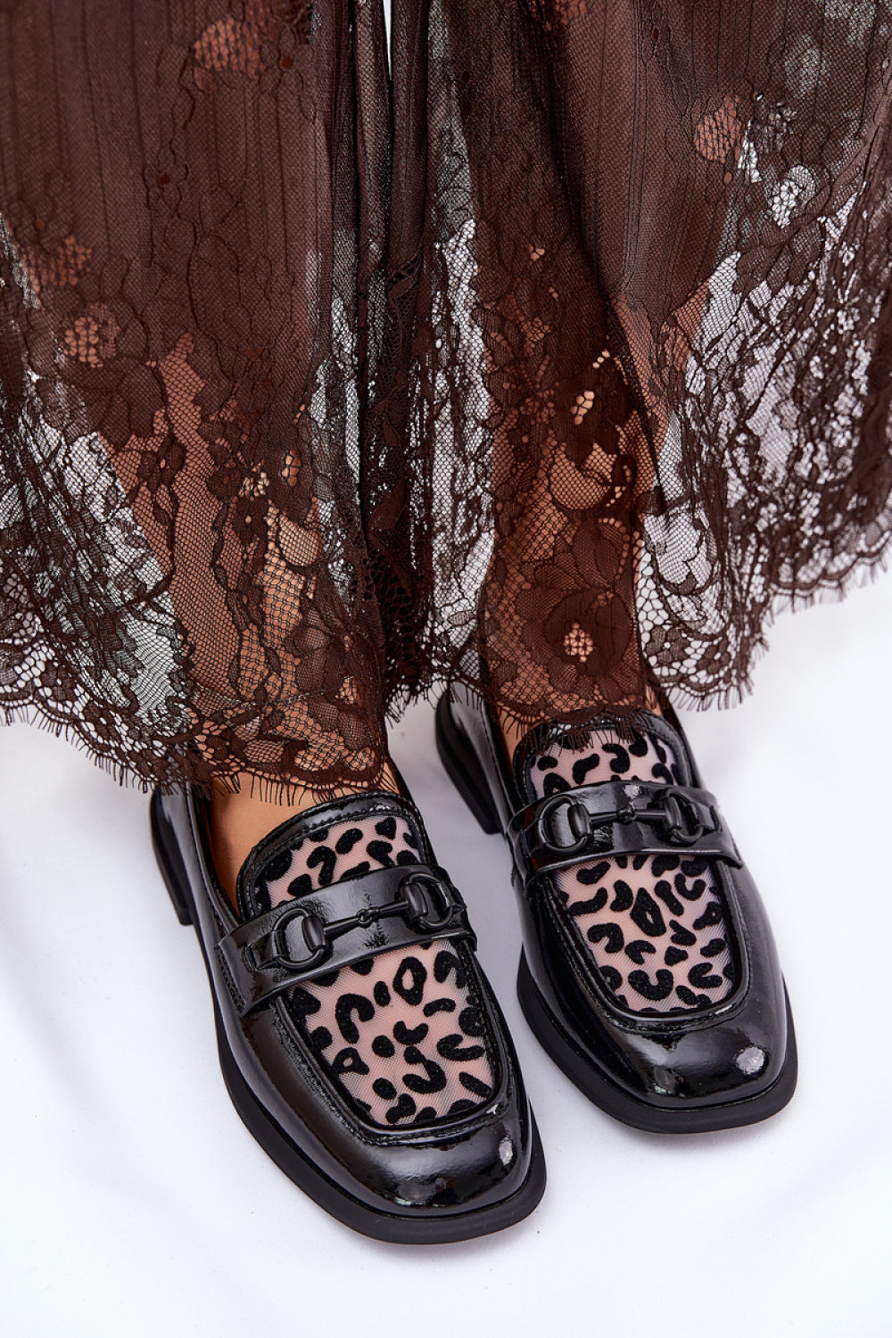 Step In Style Vinceza Black Mesh Flat Moccasins