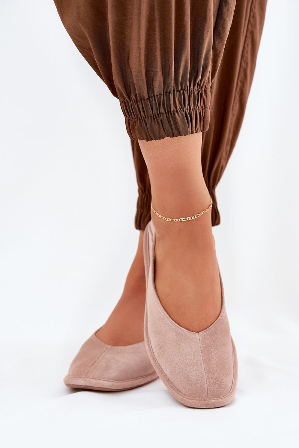 Step In Style Pink Suede Ballet Flats