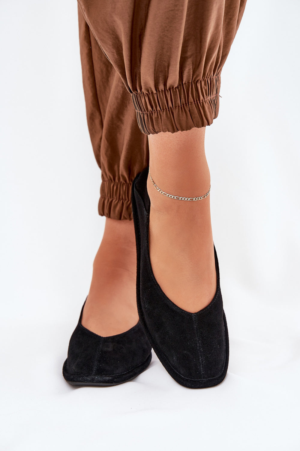 Step In Style Black Suede Ballet Flats