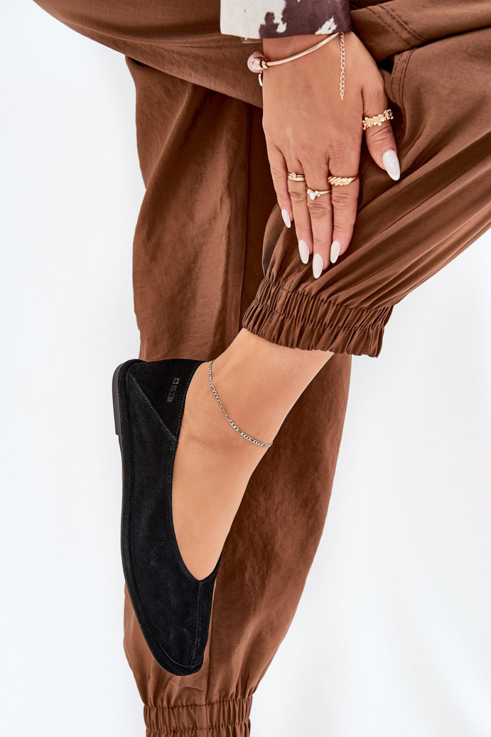 Step In Style Black Suede Ballet Flats - view 3