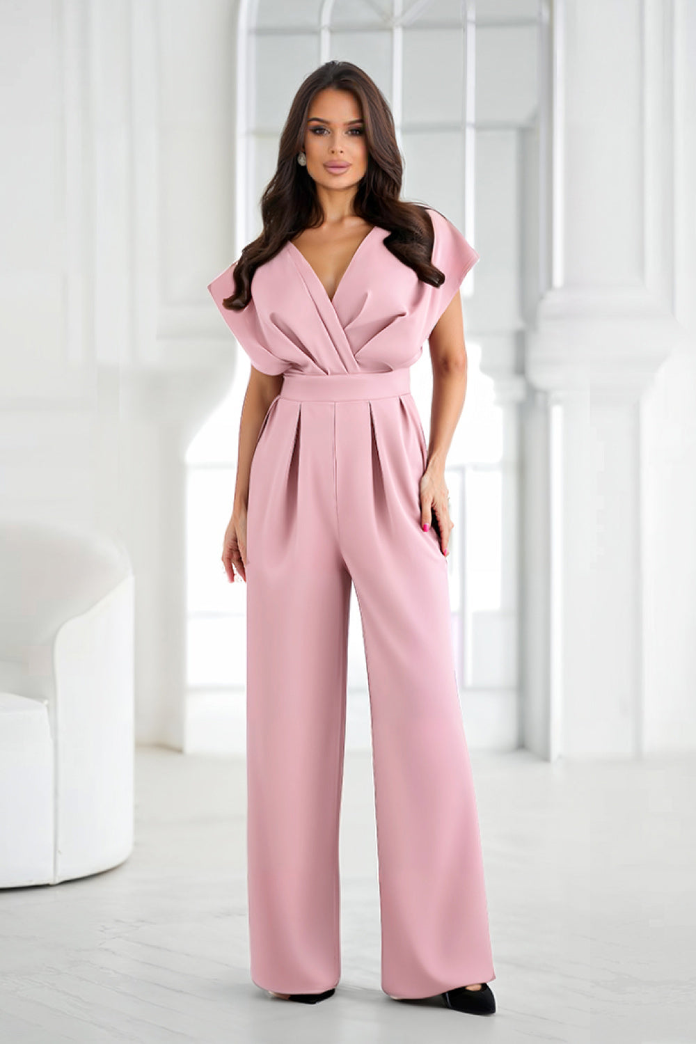 Bicotone Pink Flared Jumpsuit