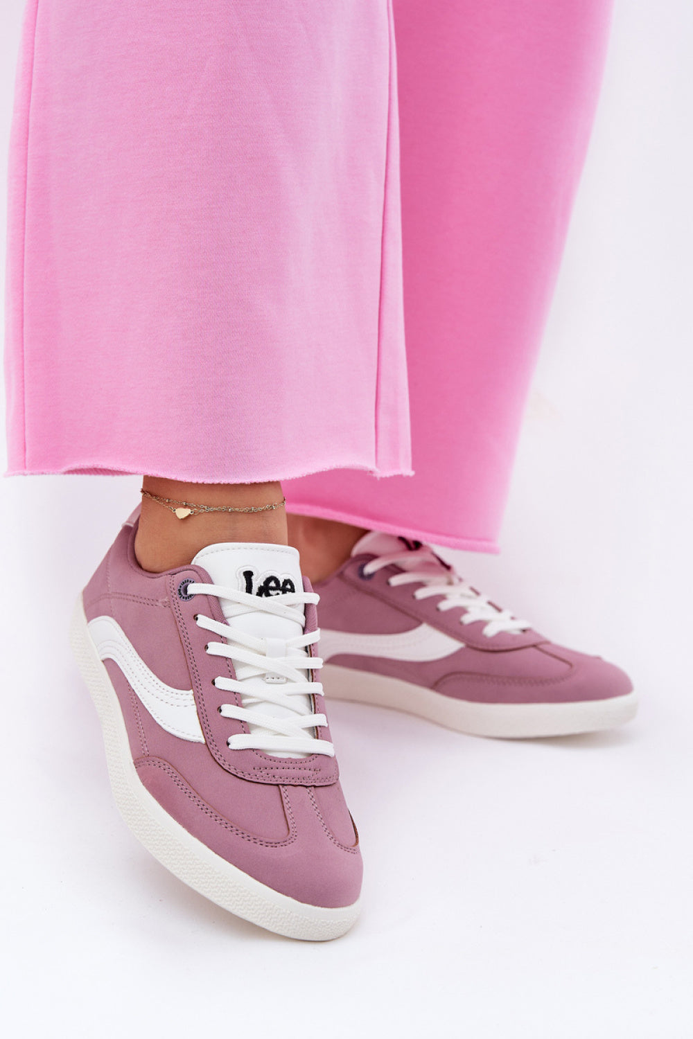 Step In Style Violet Faux Leather Trainers