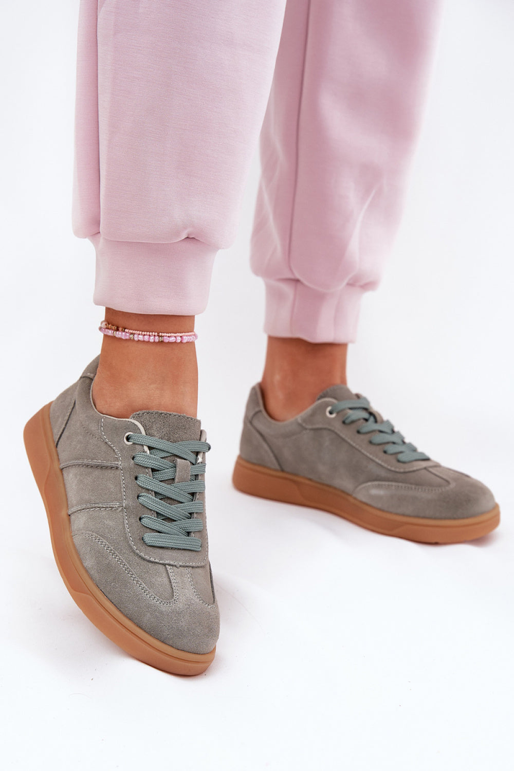 Step In Style Green Suede Trainers