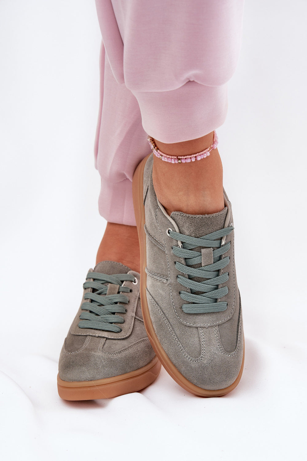 Step In Style Green Suede Trainers - view 3