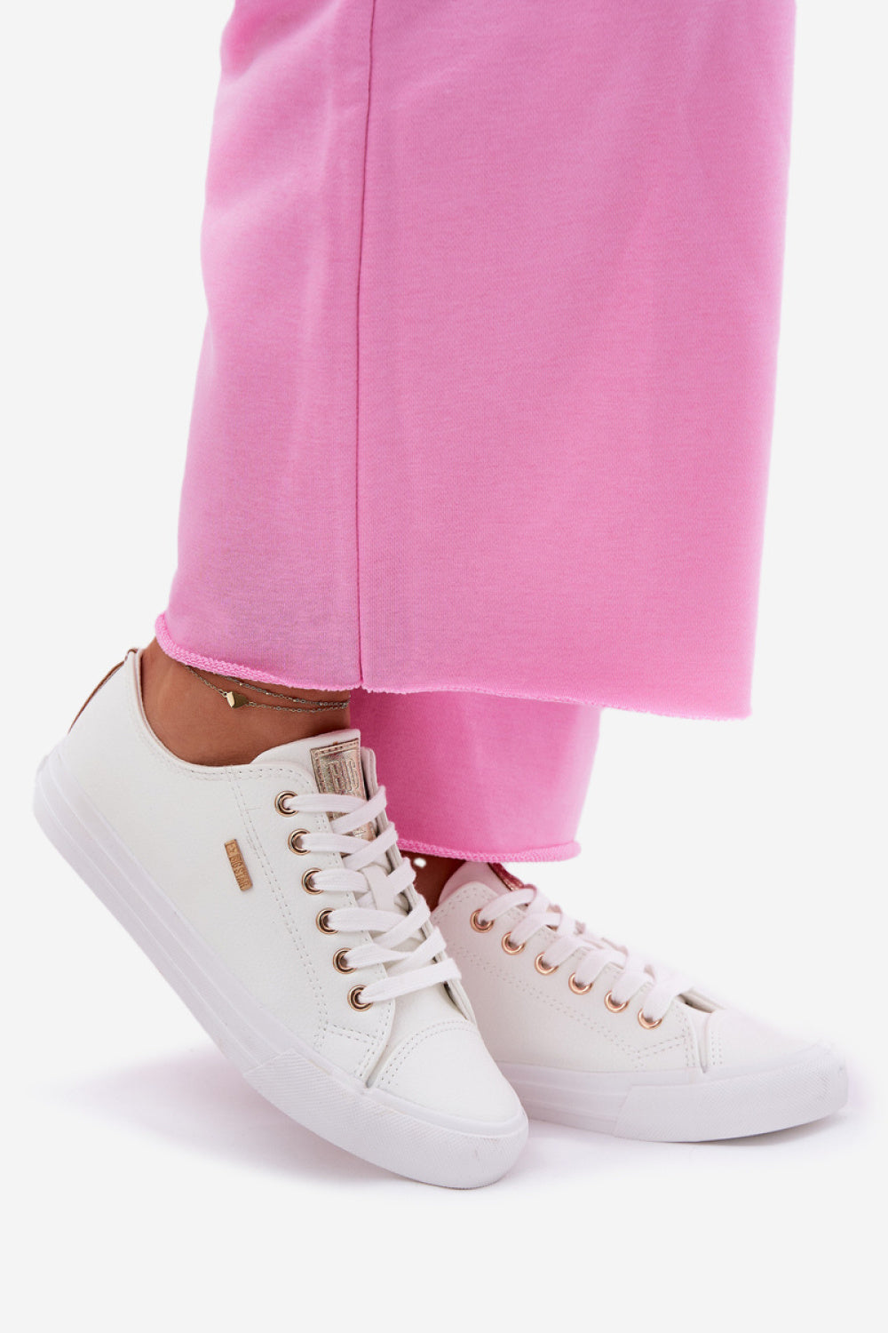 Step In Style White Faux Leather Trainers - view 2