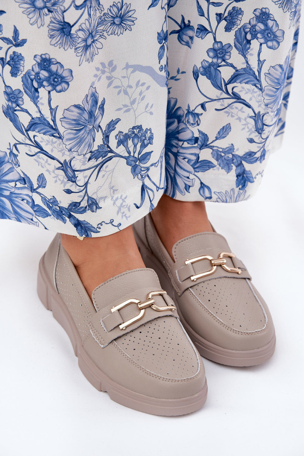 Step In Style Vinceza Dark Beige Leather Wedge Moccasins - view 3