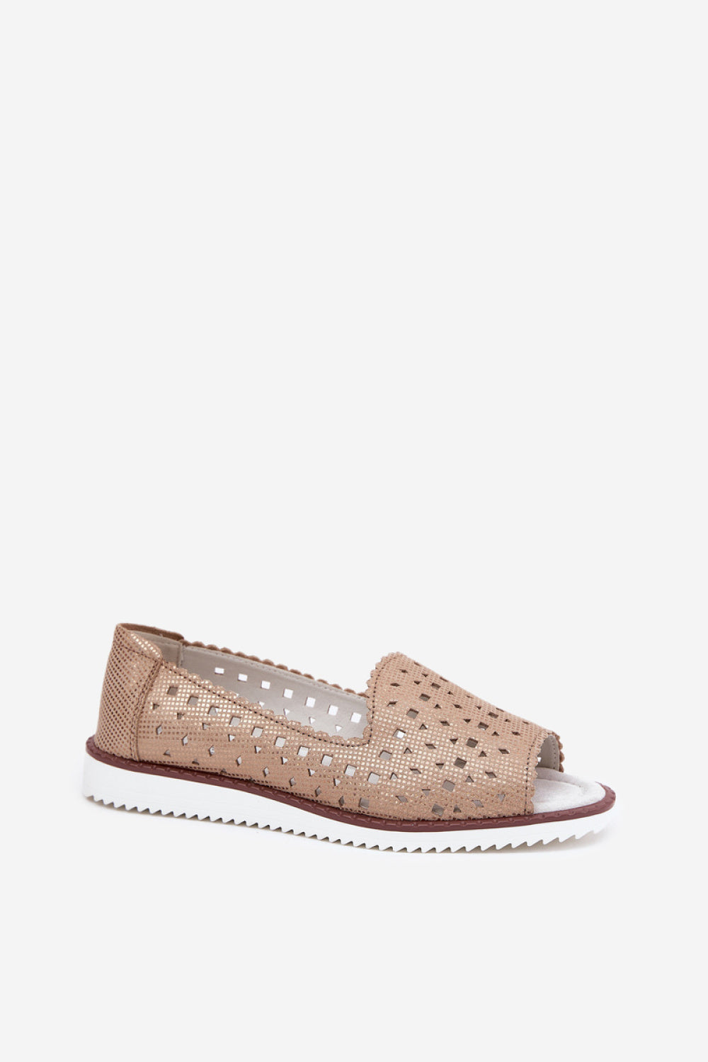 Step In Style Gold Leather Platform Ballet Flats - view 2