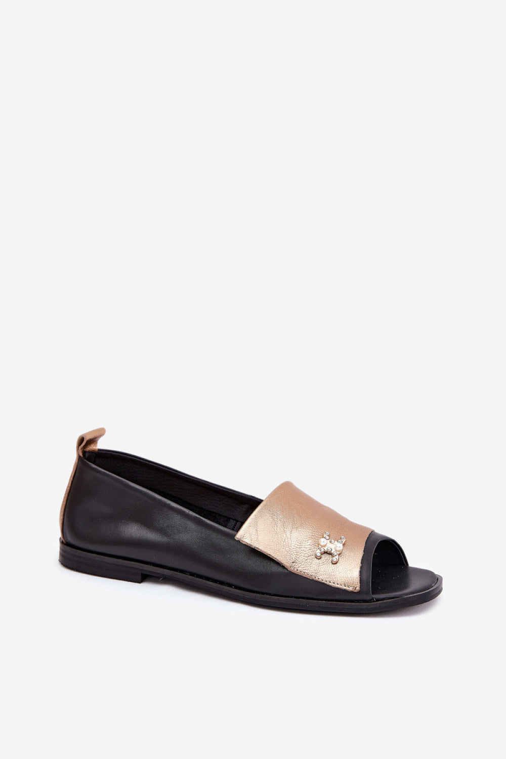 Step In Style Zazoo Black Leather Flat Ballet Flats - view 2