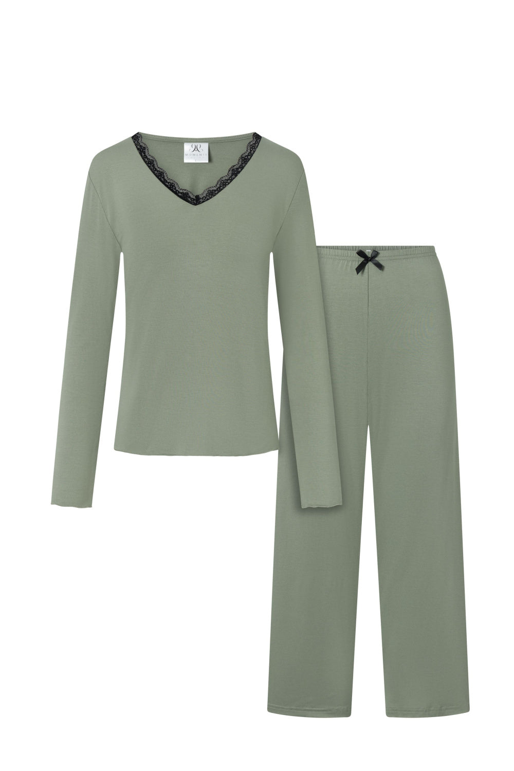 Momenti Per Me Emerald Dreams Green Lace Long Sleeve Pyjamas - view 2