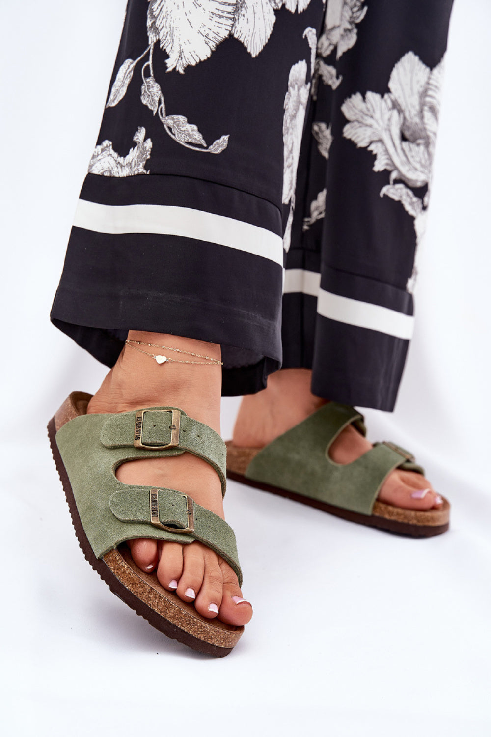 Step In Style Green Suede Platform Flip Flops