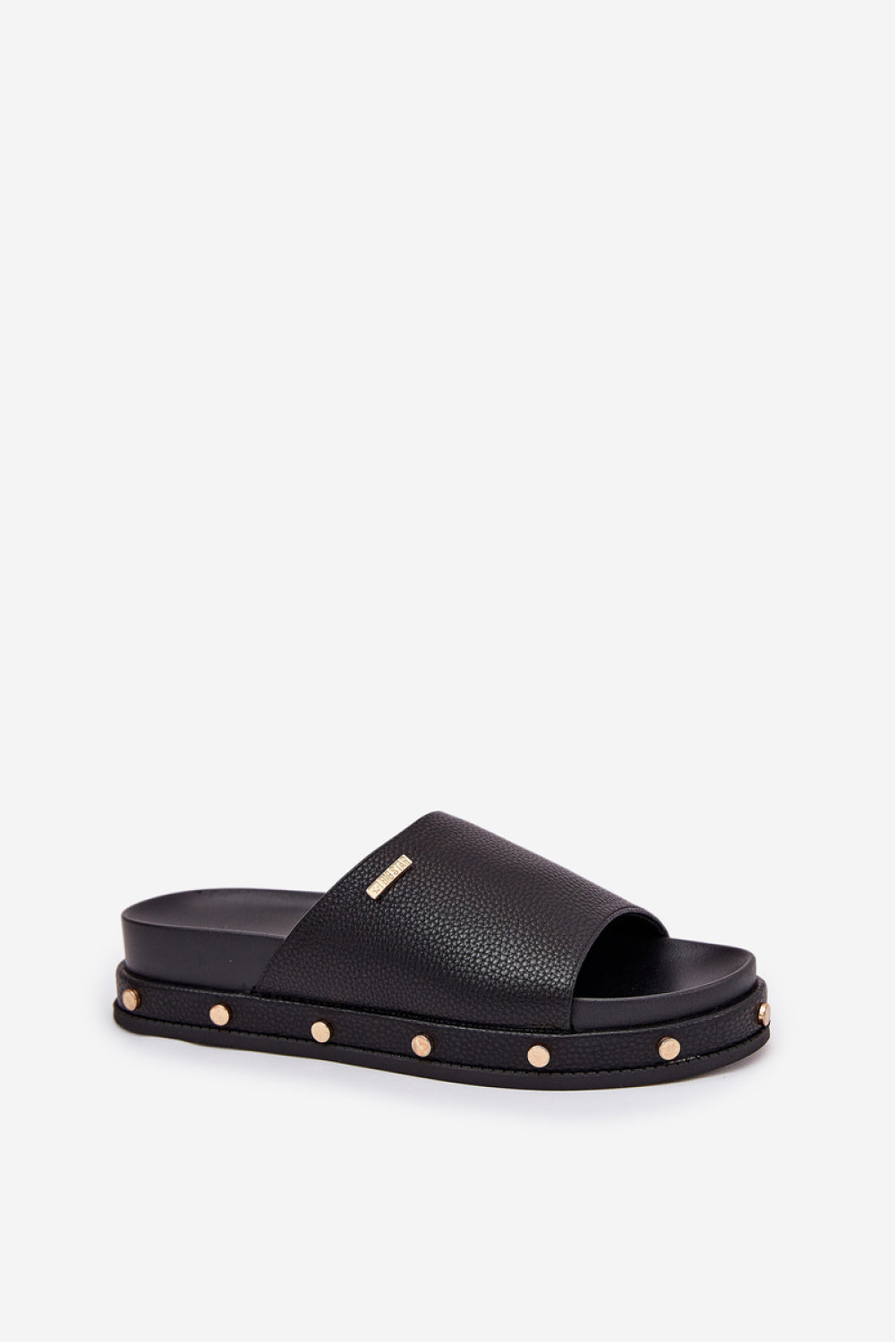 Step In Style Black Faux Leather Platform Sandals - view 2