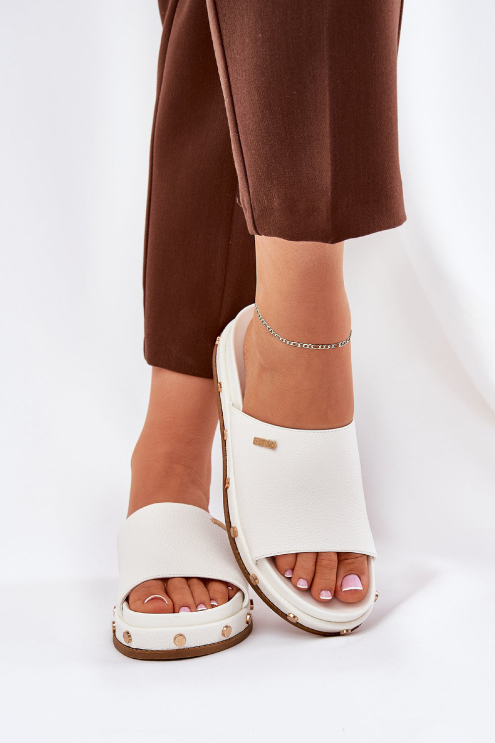 Step In Style White Faux Leather Platform Sandals - view 3