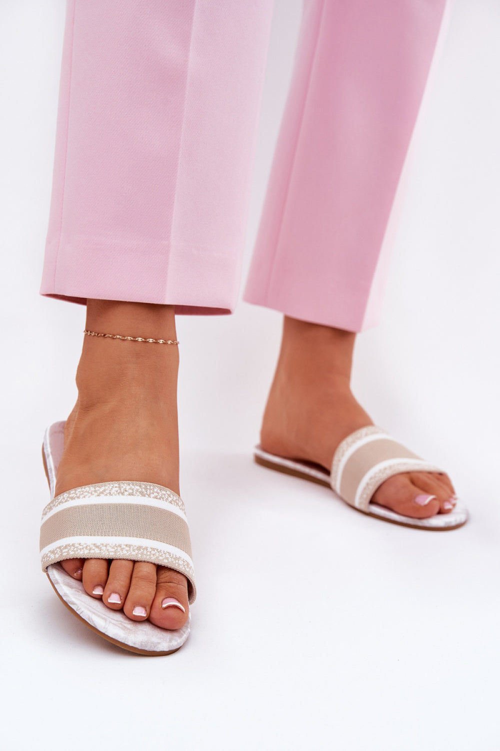 Step In Style Leysi Beige Flip Flops